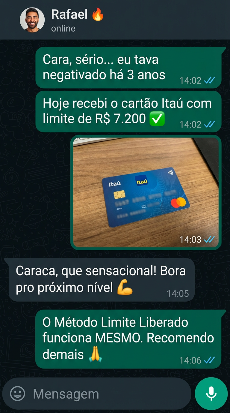 Conversa de aluno aprovado no cartão Itaú